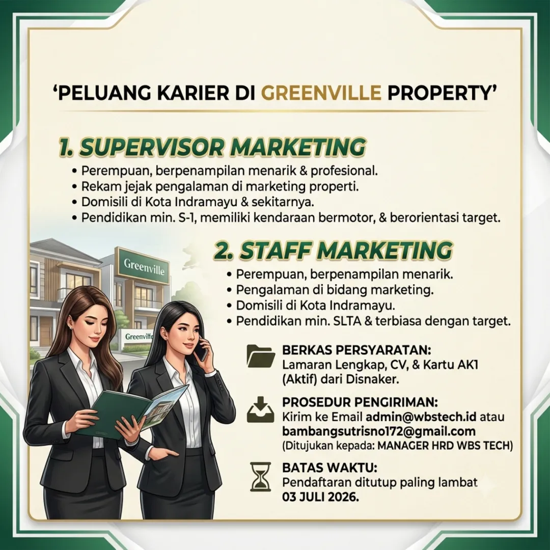 Staf Marketing di Perusahaan Properti Greenville 